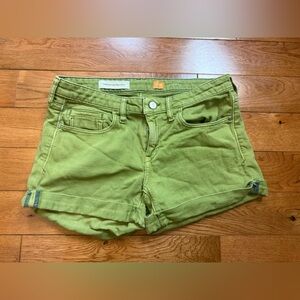Pilcro and the Letterpress Green Cuffed Denim Shorts